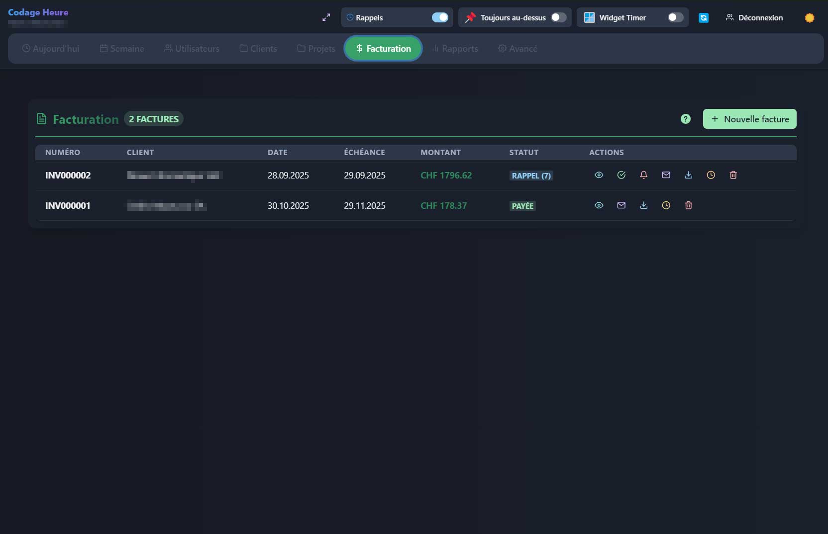 Module de facturation
